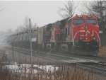 CN 3227 & CN 2802 in the fog